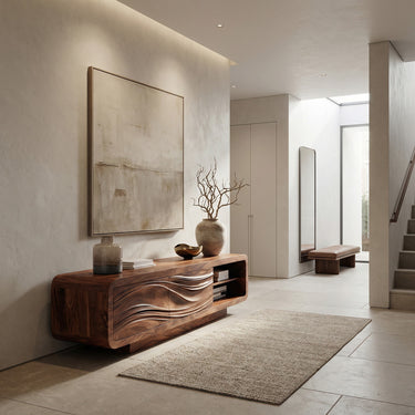 Modern Organic Sculpted Sideboard For Living Room