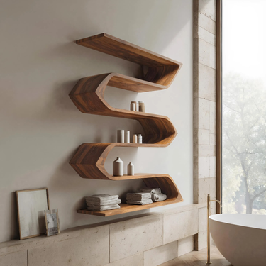 Modern Sculptural Wall Mounted Bathroom Storage For Bathroom